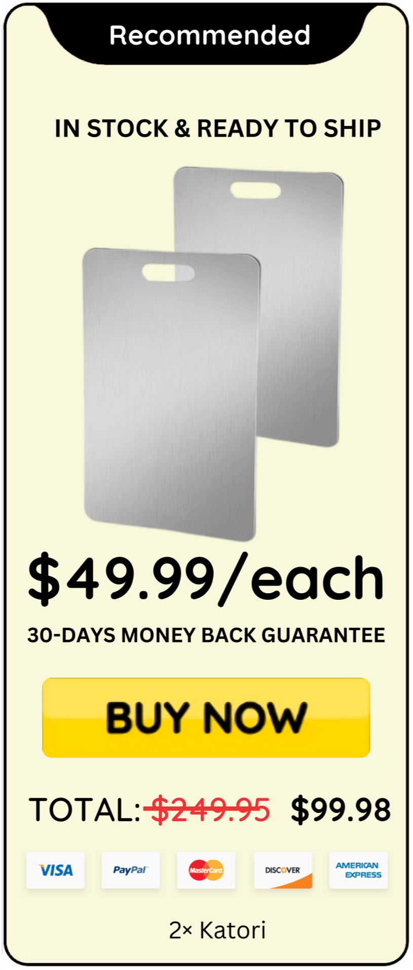 Katori Titanium Cutting Board offer price